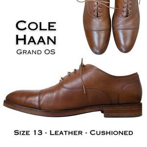 Cole Haan Grand OS Oxford Shoes Mens 13 M Brown Leather Cap Toe Dress Classic
